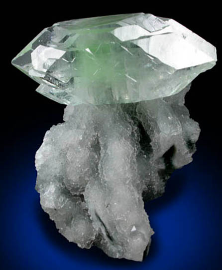 Apophyllite on Quartz from Nagar District, Maharashtra, India