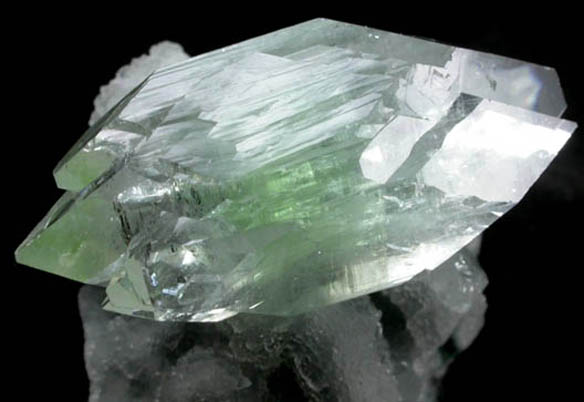 Apophyllite on Quartz from Nagar District, Maharashtra, India