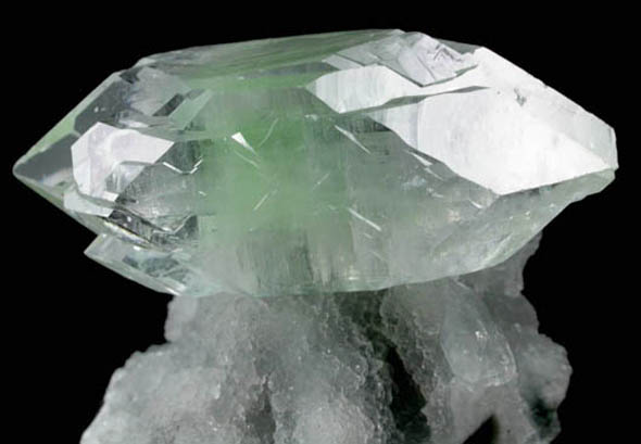 Apophyllite on Quartz from Nagar District, Maharashtra, India