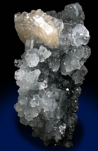 Apophyllite with Stilbite-Ca on Quartz from Nagar District, Maharashtra, India