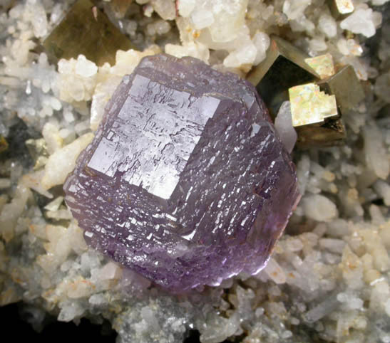 Fluorite, Calcite, Pyrite, Quartz from Shangbao Mine, Hunan, China