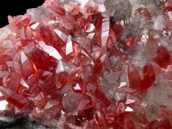 Rhodochrosite on Quartz from Uchucchaqua Mine, Oyon Province, Lima Department, Peru