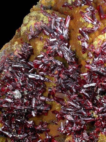 Realgar on Orpiment from Mina Palomo, Castrovirreyna Province, Huancavelica Department, Peru