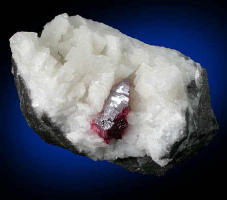Cinnabar on Calcite-Dolomite from Wanshan, Tongren, Guizhou Province, China