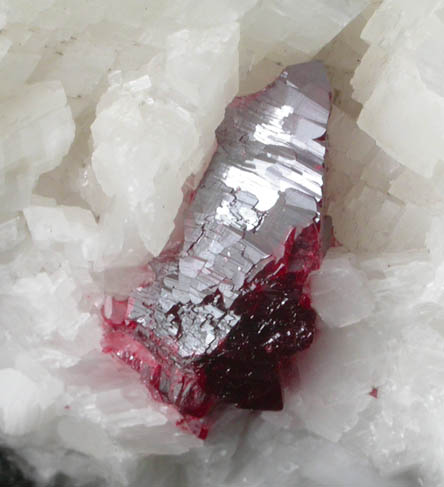 Cinnabar on Calcite-Dolomite from Wanshan, Tongren, Guizhou Province, China