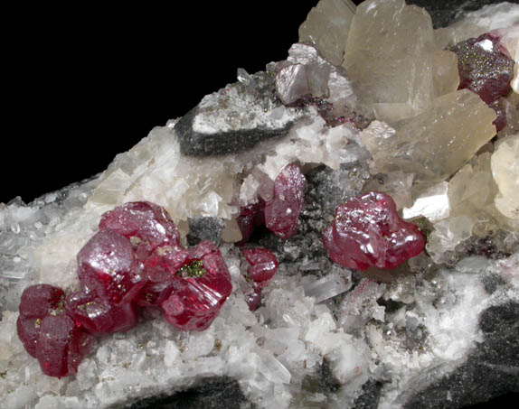 Cinnabar with Pyrite and Calcite from Wanshan, Tongren, Guizhou Province, China