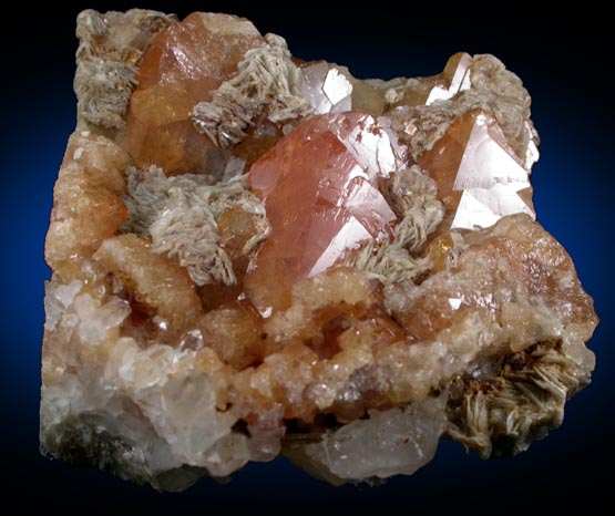 Scheelite with Muscovite and Quartz from Xuebaoding Mountain near Pingwu, Sichuan Province, China