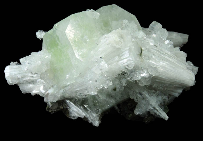 Scolecite and Apophyllite from Bombay Pada Quarry, Mumbai District, Maharashtra, India