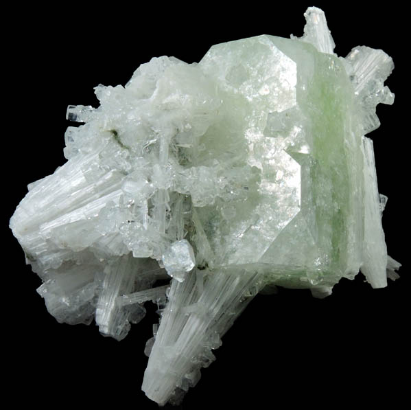 Scolecite and Apophyllite from Bombay Pada Quarry, Mumbai District, Maharashtra, India