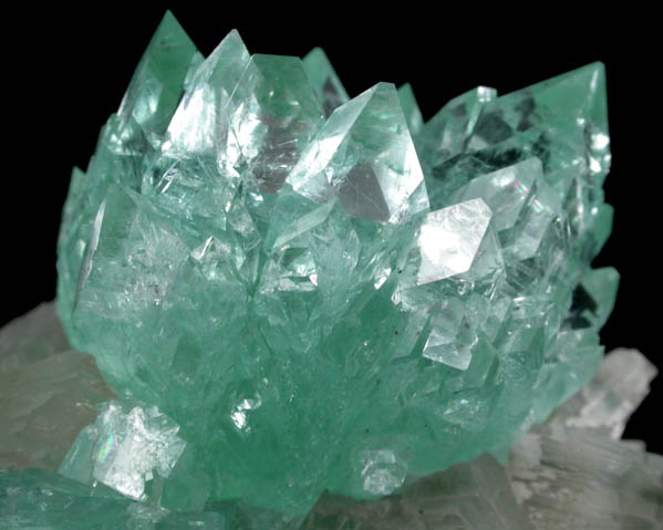 Apophyllite (rare blue-green color) on Heulandite from undisclosed new locality, Maharashtra, India