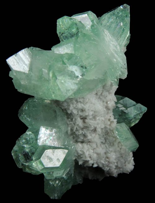 Apophyllite with Stilbite-Ca on Heulandite-Ca from Pashan Hill Quarry, Pune District, Maharashtra, India