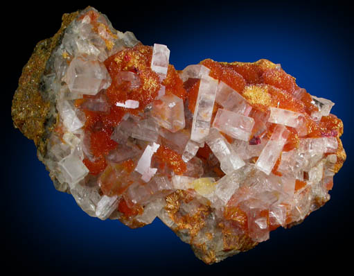 Barite on Orpiment from Quiruvilca District, Santiago de Chuco Province, La Libertad Department, Peru