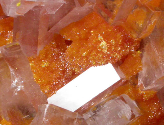 Barite on Orpiment with Realgar from Quiruvilca District, Santiago de Chuco Province, La Libertad Department, Peru