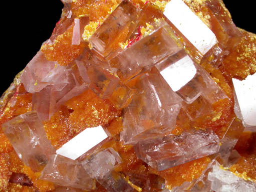 Barite on Orpiment with Realgar from Quiruvilca District, Santiago de Chuco Province, La Libertad Department, Peru