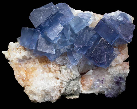 Fluorite on Quartz from Blanchard Mine, Hansonburg District, 8.5 km south of Bingham, Socorro County, New Mexico