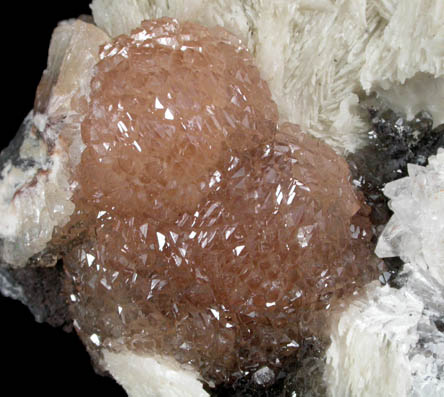 Olmiite on Celestine from N'Chwaning Mines, Kalahari Manganese Field, Northern Cape Province, South Africa (Type Locality for Olmiite)