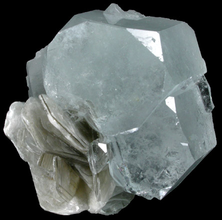 Beryl var. Aquamarine with Muscovite from Chumar Bakhor, Nagar, Hunza Valley, Gilgit-Baltistan, Pakistan