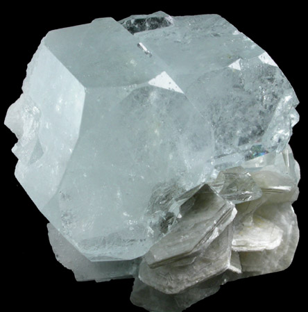 Beryl var. Aquamarine with Muscovite from Chumar Bakhor, Nagar, Hunza Valley, Gilgit-Baltistan, Pakistan