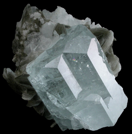 Beryl var. Aquamarine with Muscovite from Chumar Bakhor, Nagar, Hunza Valley, Gilgit-Baltistan, Pakistan