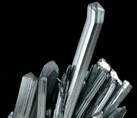 Stibnite from Xikuangshan, 12 km northeast of Lengshuijiang, Hunan Province, China