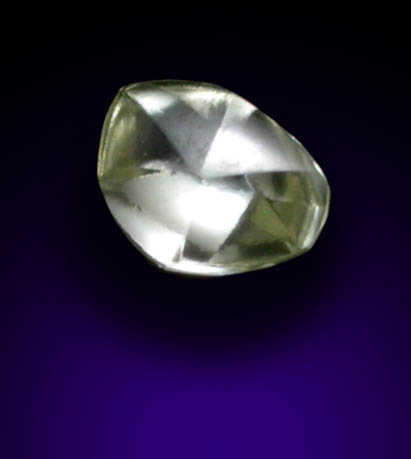 Diamond (0.06 carat pale-yellow octahedral crystal) from Crater of Diamonds State Park, Murfreesboro, Pike County, Arkansas