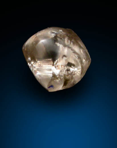 Diamond (0.08 carat pale-brown dodecahedral crystal) from Crater of Diamonds State Park, Murfreesboro, Pike County, Arkansas