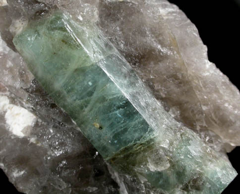 Beryl var. Aquamarine in Quartz from Beryl Hill, Amos Cunningham Farm, Due West, Abbeville County, South Carolina