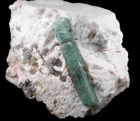 Beryl var. Aquamarine in Albite from Beryl Hill, Amos Cunningham Farm, Due West, Abbeville County, South Carolina