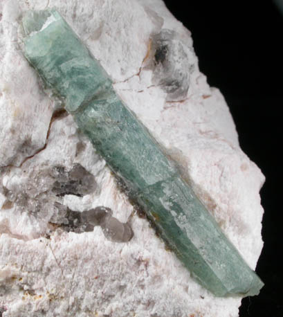 Beryl var. Aquamarine in Albite from Beryl Hill, Amos Cunningham Farm, Due West, Abbeville County, South Carolina