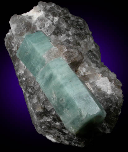 Beryl var. Aquamarine in Quartz from Beryl Hill, Amos Cunningham Farm, Due West, Abbeville County, South Carolina