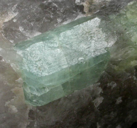 Beryl var. Aquamarine in Quartz from Beryl Hill, Amos Cunningham Farm, Due West, Abbeville County, South Carolina