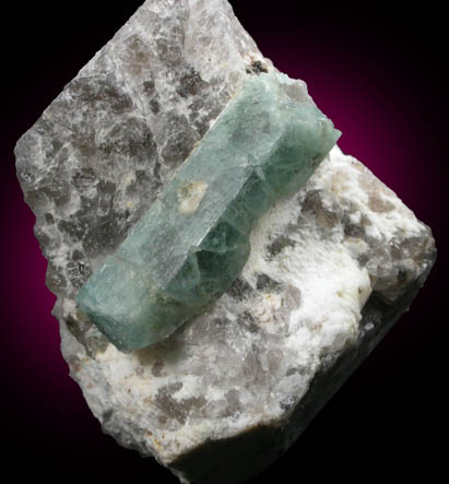 Beryl var. Aquamarine in Quartz from Beryl Hill, Amos Cunningham Farm, Due West, Abbeville County, South Carolina