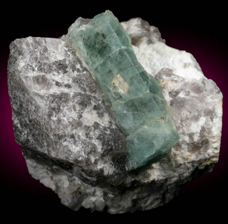 Beryl var. Aquamarine in Quartz from Beryl Hill, Amos Cunningham Farm, Due West, Abbeville County, South Carolina