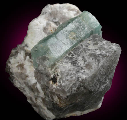 Beryl var. Aquamarine in Quartz from Beryl Hill, Amos Cunningham Farm, Due West, Abbeville County, South Carolina