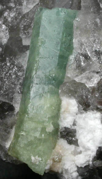 Beryl var. Aquamarine in Quartz from Beryl Hill, Amos Cunningham Farm, Due West, Abbeville County, South Carolina