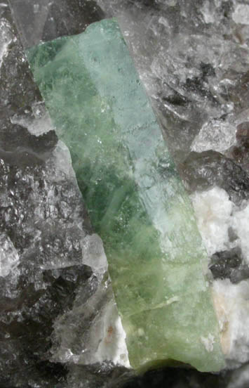 Beryl var. Aquamarine in Quartz from Beryl Hill, Amos Cunningham Farm, Due West, Abbeville County, South Carolina