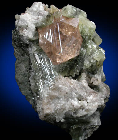 Grossular Garnet on Diopside from Jeffrey Mine, Asbestos, Qubec, Canada