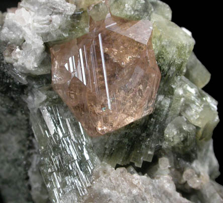 Grossular Garnet on Diopside from Jeffrey Mine, Asbestos, Qubec, Canada