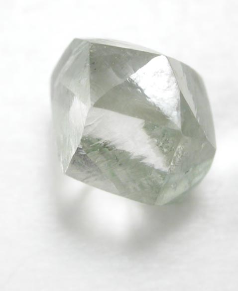 Diamond (0.70 carat cuttable green-gray dodecahedral crystal) from Northern Cape Province, South Africa