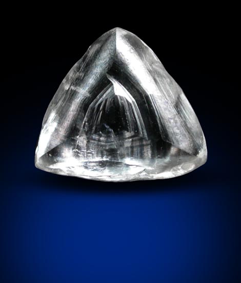 Diamond (0.55 carat pale-gray macle, twinned crystal) from Diavik Mine, East Island, Lac de Gras, Northwest Territories, Canada