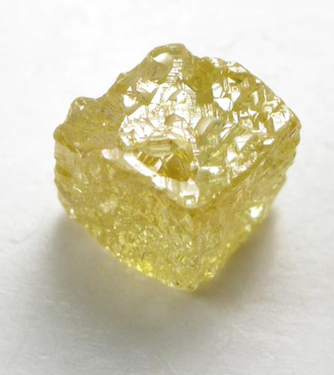 Diamond (0.61 carat fancy intense yellow cubic crystal) from Mbuji-Mayi (Miba), 300 km east of Tshikapa, Democratic Republic of the Congo