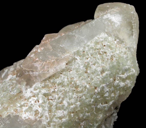 Calcite with Prehnite from New Street Quarry, Paterson, Passaic County, New Jersey