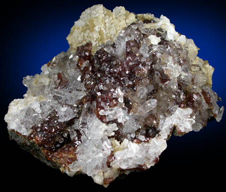 Andradite Garnet with Quartz and Calcite from El Mochito Mine, near Lake Yojoa, Santa Barbara, Honduras