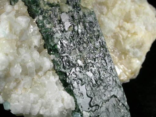 Diopside in Calcite from Pitcairn, St. Lawrence County, New York