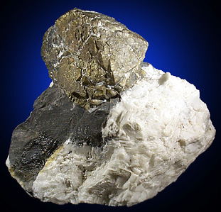 Pyrite on marble matrix from Barges Quarry, Lexington, Virginia