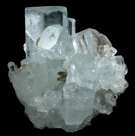 Beryl var. Aquamarine with Muscovite from Chumar Bakhor, Nagar, Hunza Valley, Gilgit-Baltistan, Pakistan