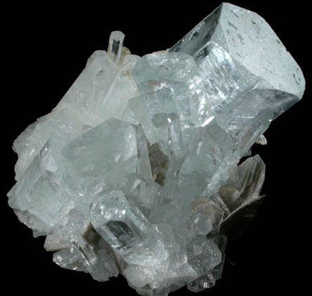 Beryl var. Aquamarine with Muscovite from Chumar Bakhor, Nagar, Hunza Valley, Gilgit-Baltistan, Pakistan