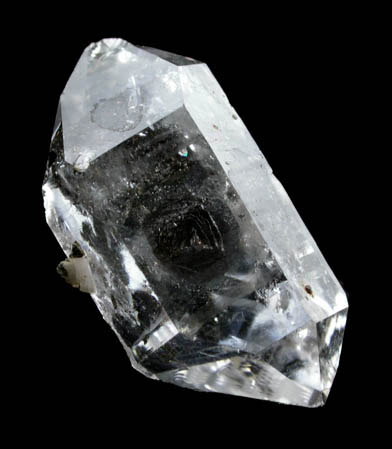 Quartz var. Herkimer Diamond with Pyrobitumen inclusions from Herkimer Diamond Development, Middleville, Herkimer County, New York