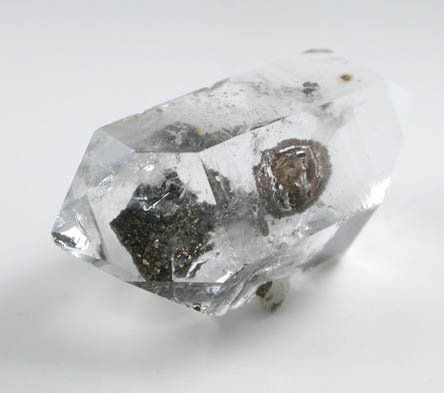 Quartz var. Herkimer Diamond with Pyrobitumen inclusions from Herkimer Diamond Development, Middleville, Herkimer County, New York
