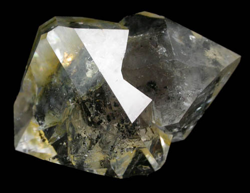 Quartz var. Herkimer Diamond with Pyrobitumen inclusions from Herkimer Diamond Development, Middleville, Herkimer County, New York